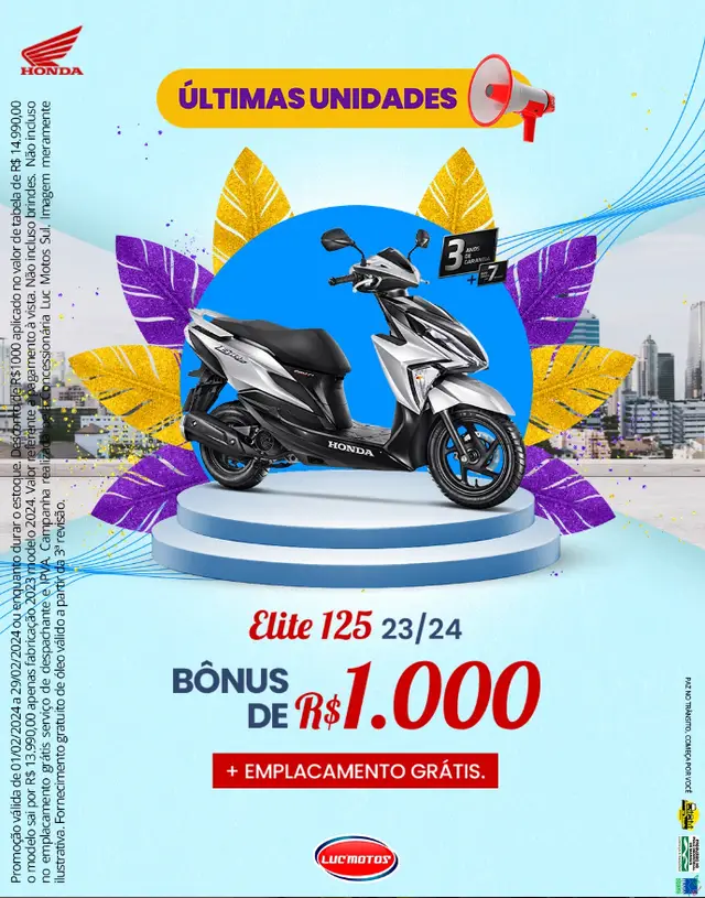 Moto Honda Elite 125 2024 CBS