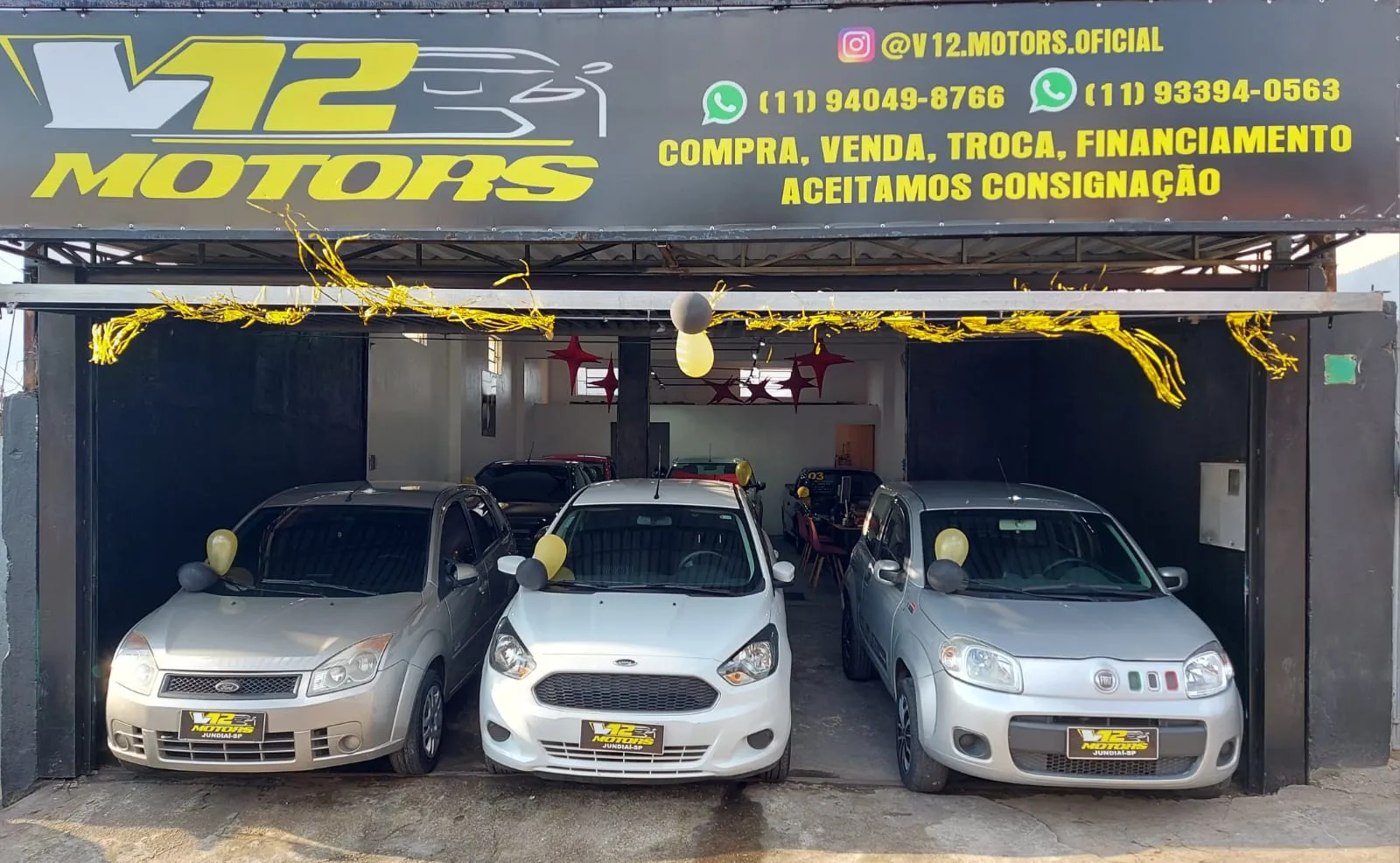Fachada da loja V12 MOTORS - Várzea Paulista - SP