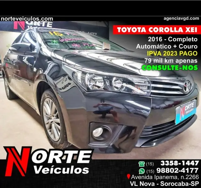 Carro Toyota Corolla 2016 2.0 XEi Multi-Drive S (Flex)