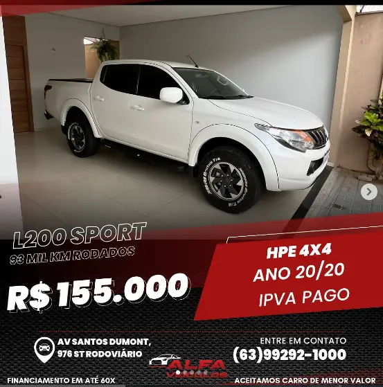 Carro Mitsubishi L200 Triton Sport 2020 SPORT HPE-S 2.4 CD DIES. AUT