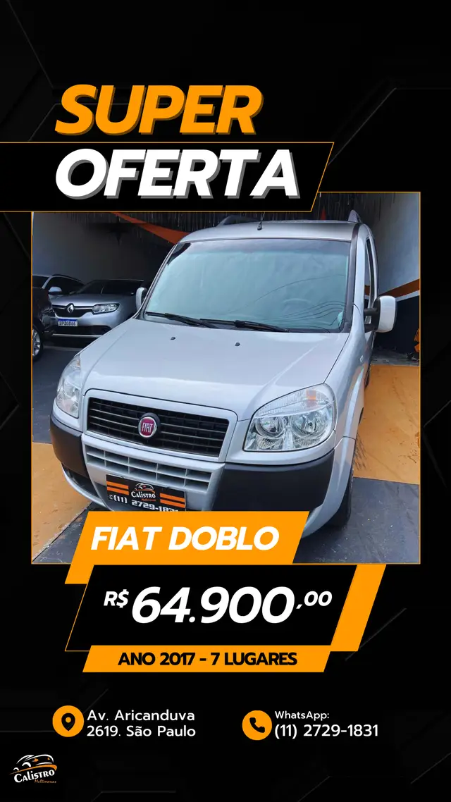 Carro Fiat Doblò 2017 Essence 1.8 5L (Flex)