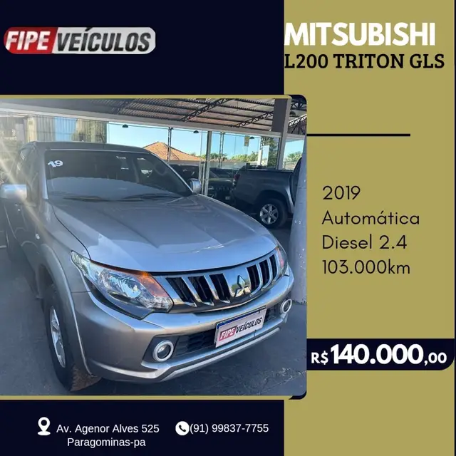 Carro Mitsubishi L200 Triton Sport 2019 Sport 2.4 DID-H GLS 4WD
