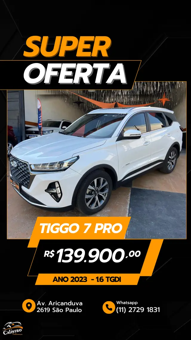 Carro CAOA Chery Tiggo 7 Pro 2023 1.6 TGDI (Aut)