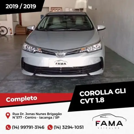 Carro Toyota Corolla 2019 1.8 GLi Multidrive 18/19