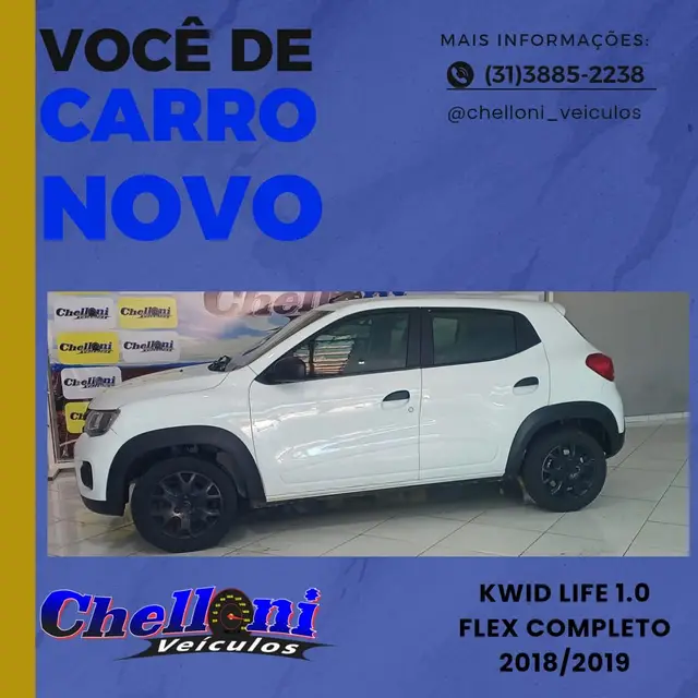 Carro Renault Kwid 2019 Life 1.0 12v SCe (Flex)