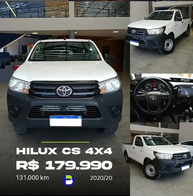 Carro Toyota Hilux Cabine Simples 2020 Hilux 2.8 TDI Chassi CS 4x4