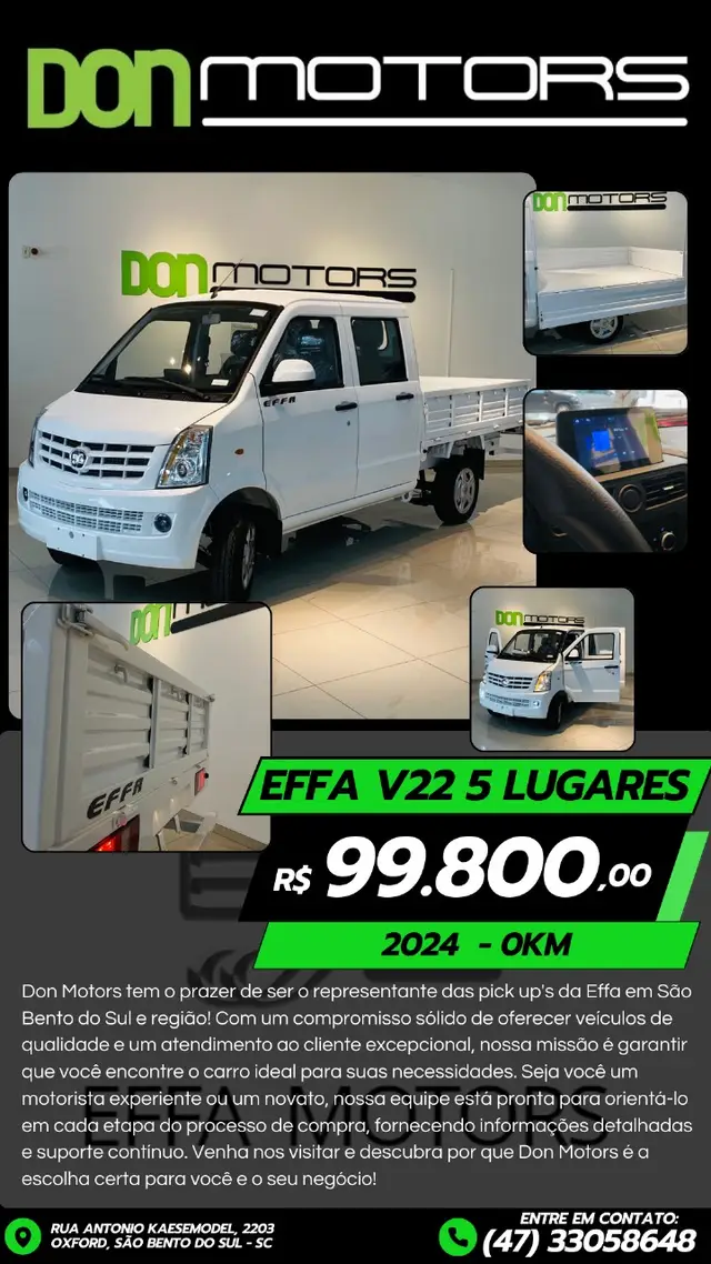 Carro Effa V22 2024 1.3 16V Picape Dupla