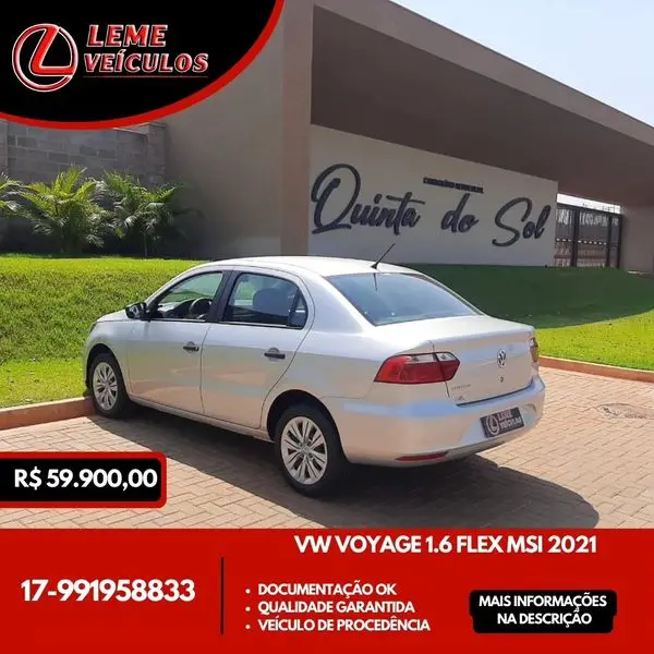 Carro Volkswagen Voyage 2021 1.6 MSI 8V (Flex)