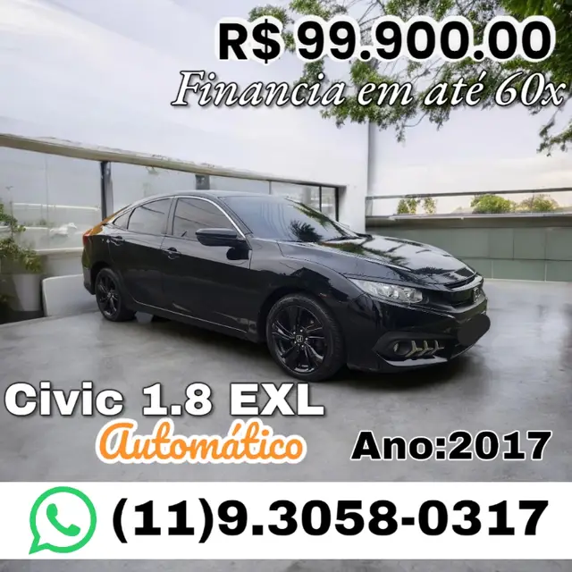 Carro Honda Civic 2017 EXL 2.0 i-VTEC CVT