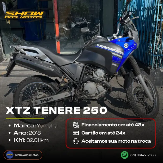Moto Yamaha XTZ 250 Ténéré 2018 Blueflex