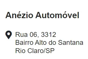 Fachada da loja Anezio Automoveis - Rio Claro - SP