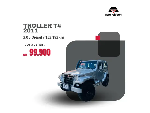 Carro Troller T4 2011 4X4 3.0