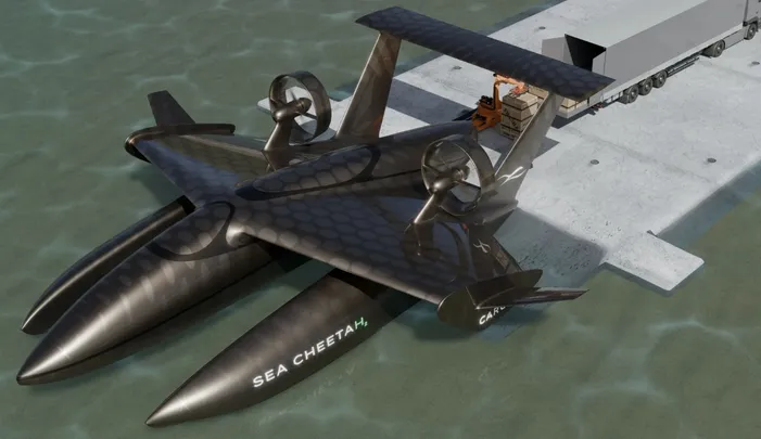 O Sea Cheetah WIGE é um conceito de navio elétrico voador que funciona com base no efeito solo 