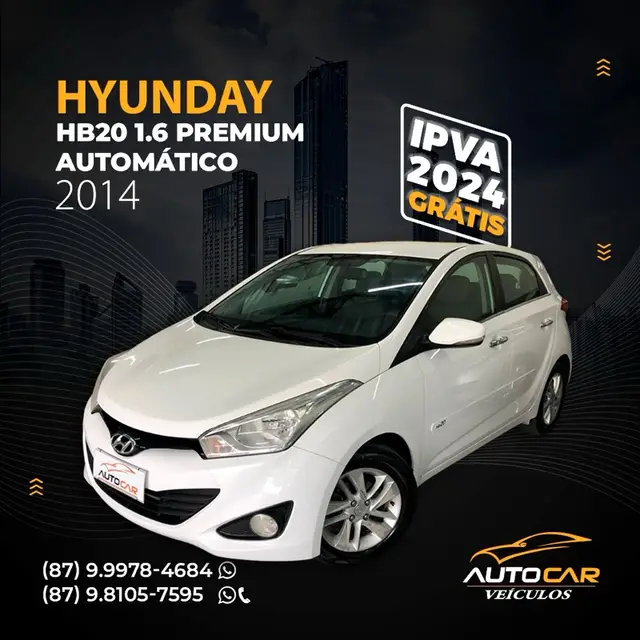 Carro Hyundai HB20 2014 1.6 Premium (Aut) (Flex)