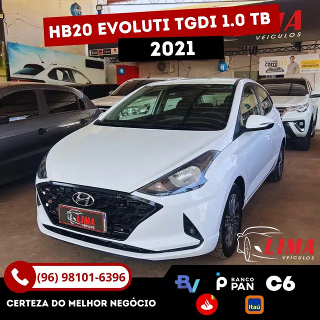 Carro Hyundai HB20 2021 1.0 Evolution Turbo (Aut) (Flex)