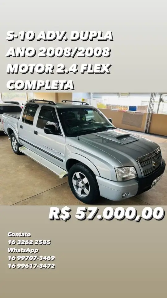 Carro Chevrolet S10 Cabine Dupla 2008 S10 Advantage 4x2 2.4 (Flex) (Cab Dupla)