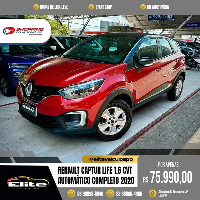 Carro Renault Captur 2020 Life 1.6 16v SCe CVT (Flex)