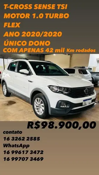 Carro Volkswagen T-Cross 2020 1.0 200 TSI Sense (Aut) (Flex) (PCD)