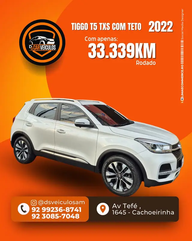 Carro CAOA Chery Tiggo 5X 2022 TXS 1.5 Turboflex (Aut)