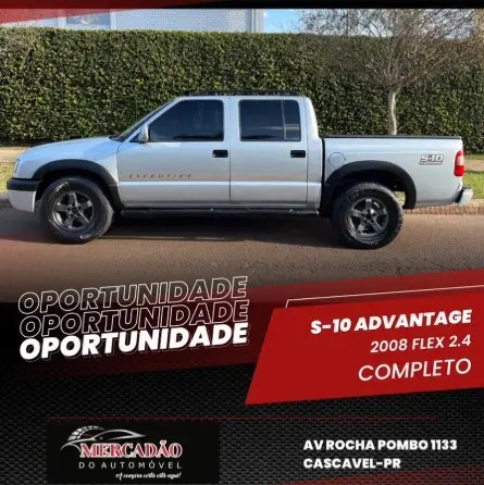Carro Chevrolet S10 Cabine Dupla 2008 S10 Advantage 4x2 2.4 (Flex) (Cab Dupla)