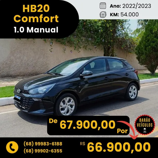 Carro Hyundai HB20 2023 Comfort 1.0 (Flex)