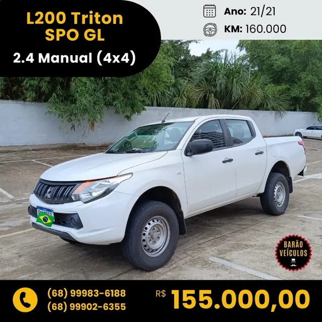 Carro Mitsubishi L200 Triton Sport 2021 Sport 2.4 DID-H GLS 4WD (Aut)