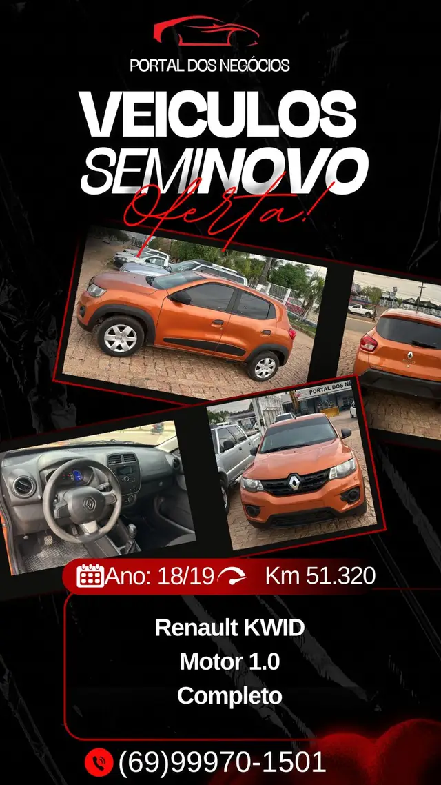 Carro Renault Kwid 2019 Zen 1.0 12v SCe (Flex)