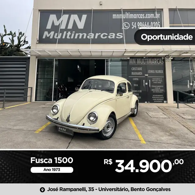 Carro Volkswagen Fusca 1973 1500