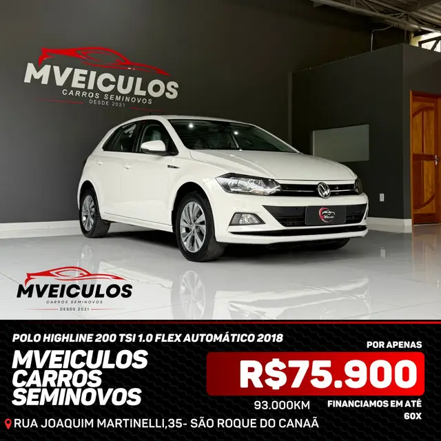 Carro Volkswagen Polo 2018 1.0 200 TSI Highline (Aut) (Flex)