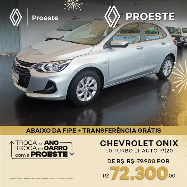 Carro Chevrolet Onix 2020 LT 1.0 Turbo (Flex) (Aut)