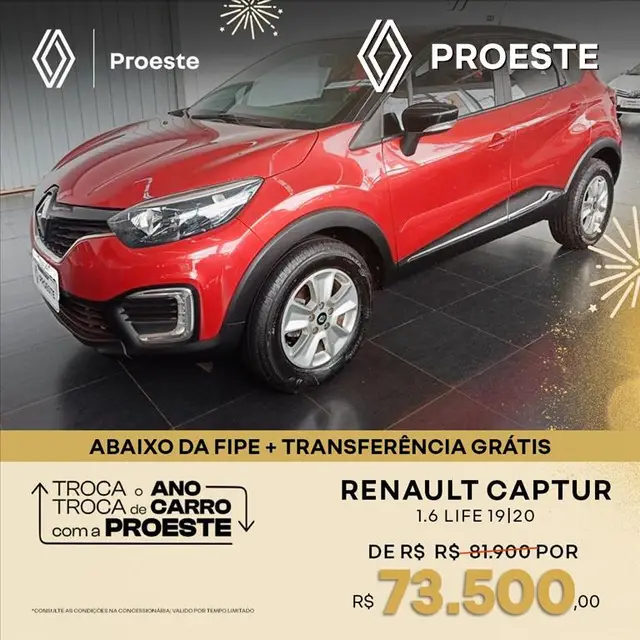 Carro Renault Captur 2020 Life 1.6 16v SCe CVT (Flex)