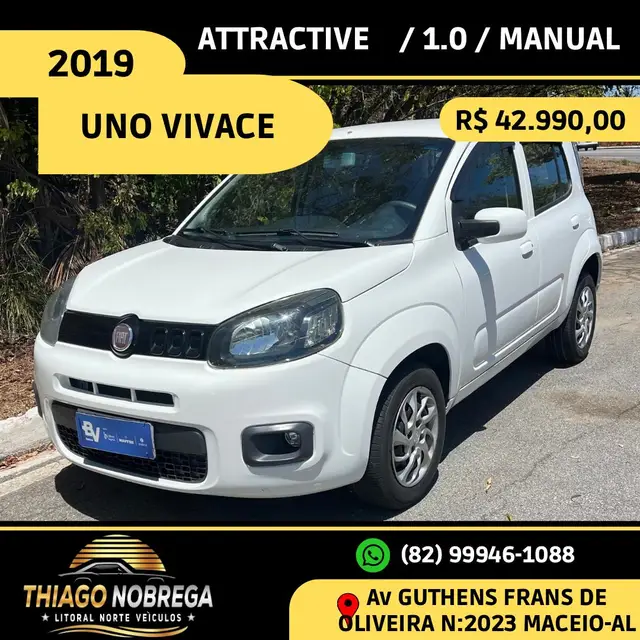 Carro Fiat Uno 2019 Attractive 1.0 8V (Flex) 4p