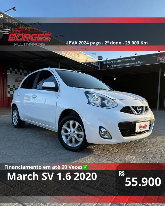 Carro Nissan March 2020 1.6 16V SV (Flex)