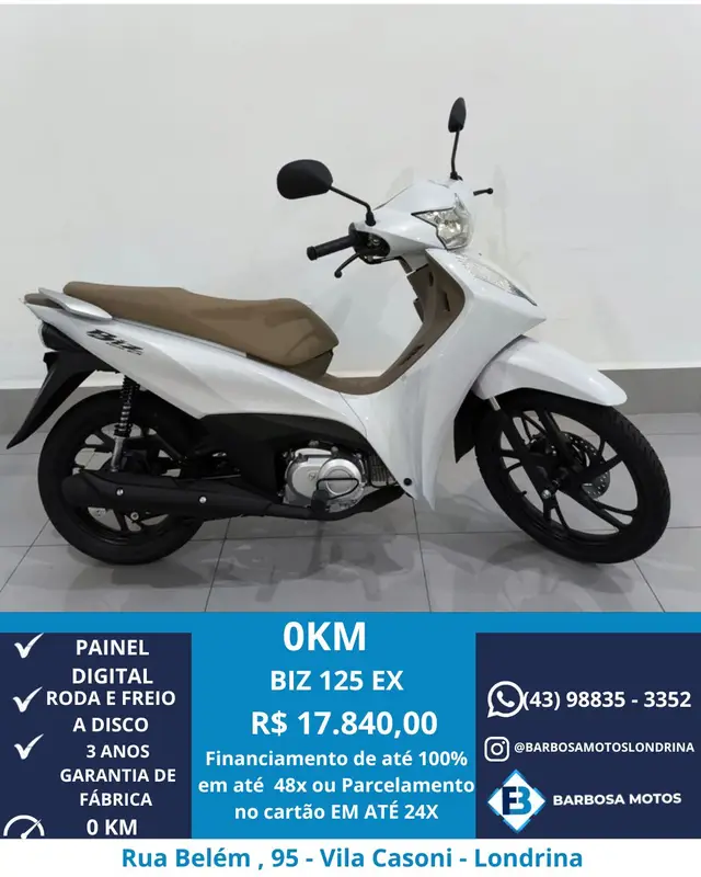 Moto Honda Biz 125 2025 EX