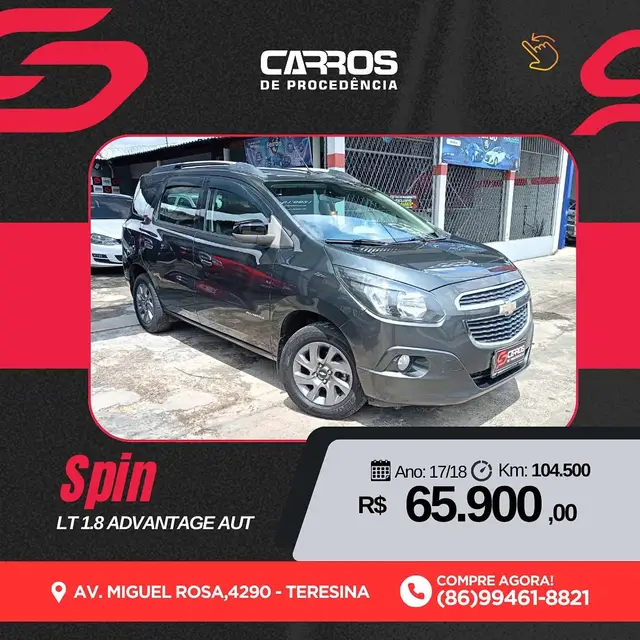 Carro Chevrolet Spin 2018 LT 5S 1.8 (Flex)