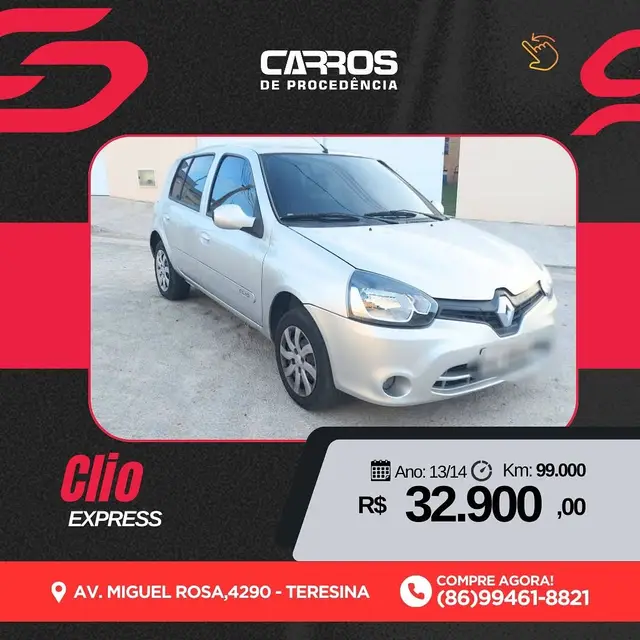Carro Renault Clio 2014 Expression 1.0 16V (Flex)