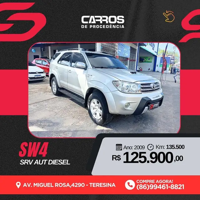 Carro Toyota Hilux SW4 2009 SRV 4x4 3.0 Turbo (aut)