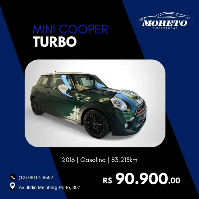 Carro MINI Cooper 2016 2.0 S Exclusive (Aut) 2p