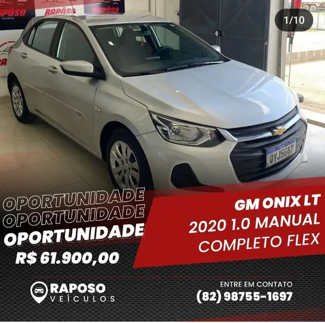 Carro Chevrolet Onix 2020 LT 1.0 (Flex)