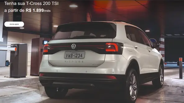 Marca oferece SUVs T-Cross e Tiguan em planos de 12 meses e 24 meses, respectivamente.