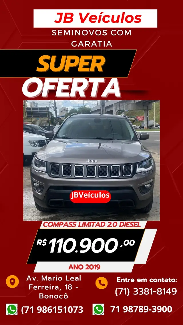 Carro Jeep Compass 2019 2.0 TDI Longitude 4WD (Aut)