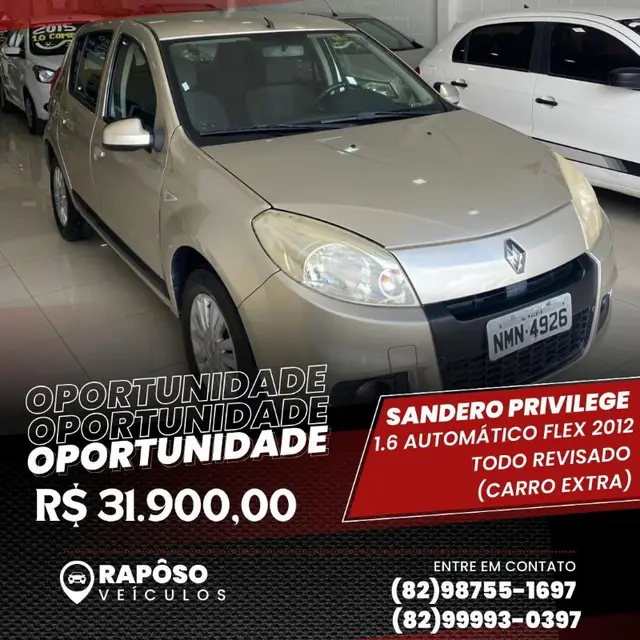 Carro Renault Sandero 2012 Privilege 1.6 16V (Flex)(aut)