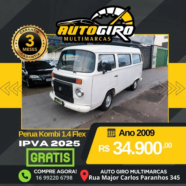 Carro Volkswagen Kombi Furgão 2008 1.4 (Flex)
