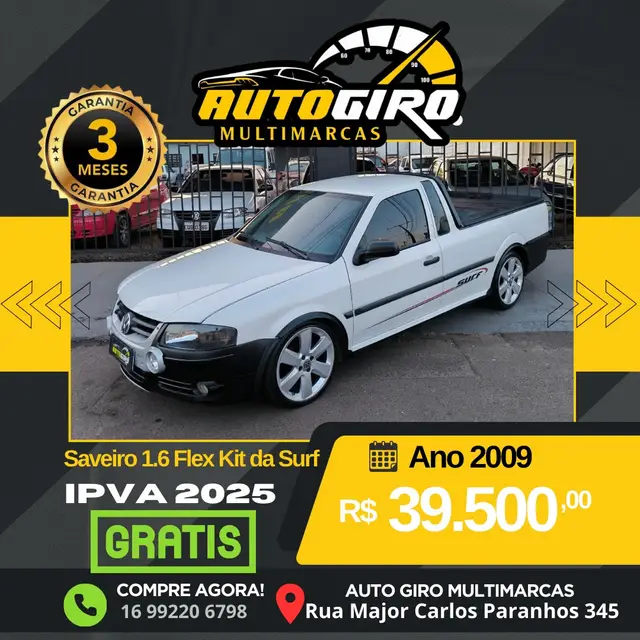 Carro Volkswagen Saveiro 2009 1.6 G4 (Flex)