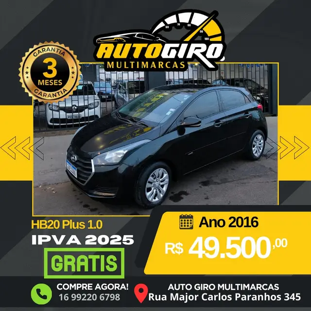Carro Hyundai HB20 2016 1.0 Comfort (Flex)