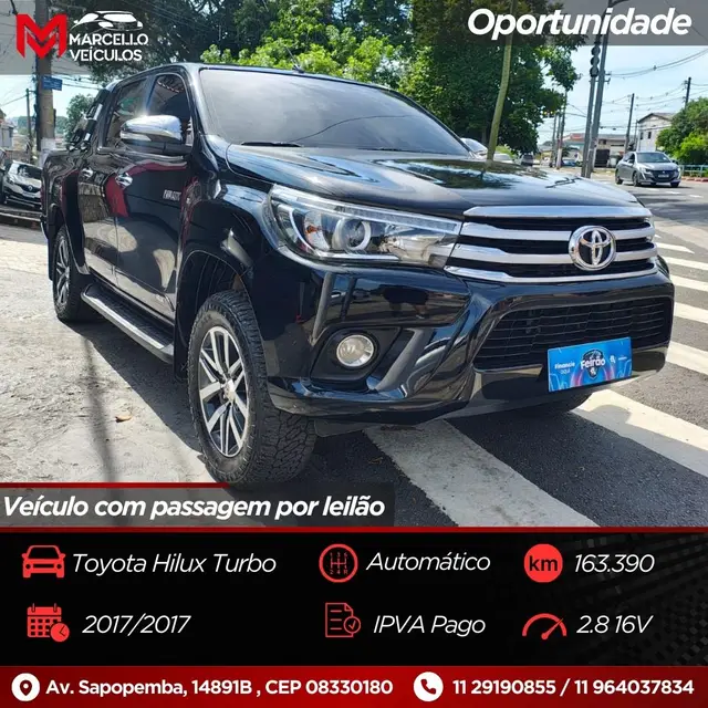 Carro Toyota Hilux Cabine Dupla 2017 Hilux 2.8 16v TDI SRV CD 4x4 (Aut)