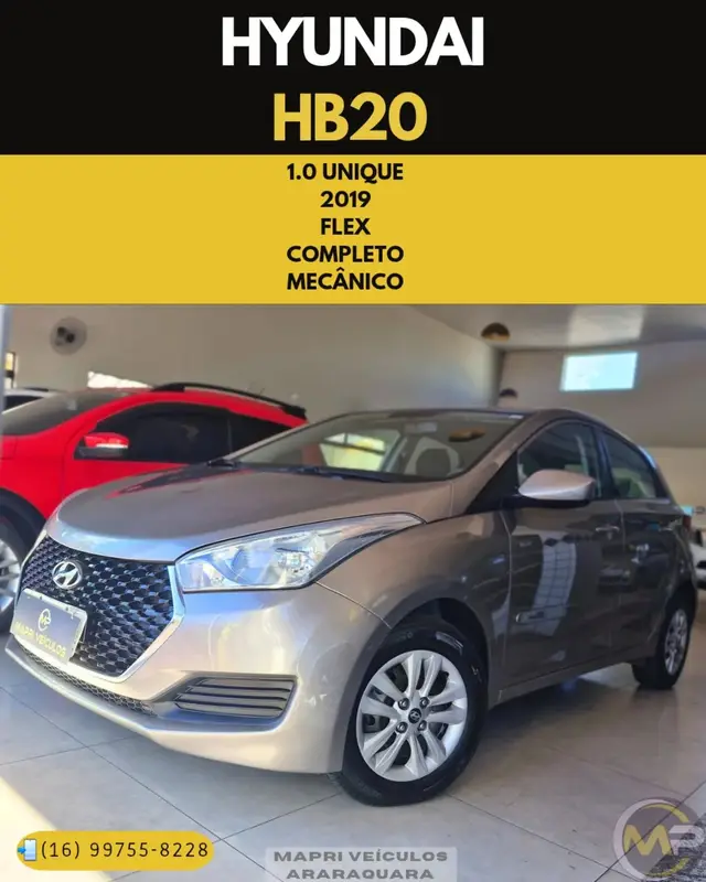 Carro Hyundai HB20 2019 1.0 Unique (Flex)
