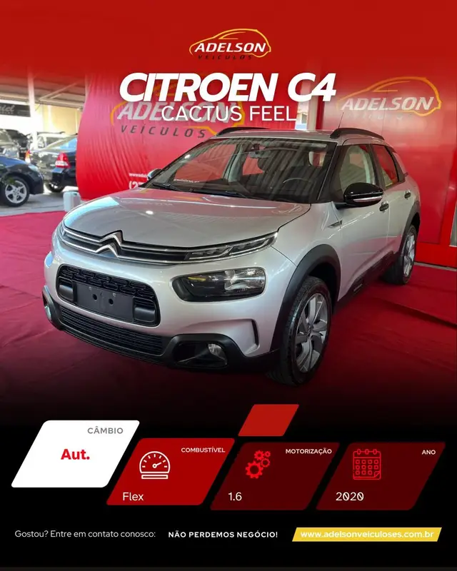 Carro Citroën C4 Cactus 2020 1.6 Feel Pack (Aut) (Flex)
