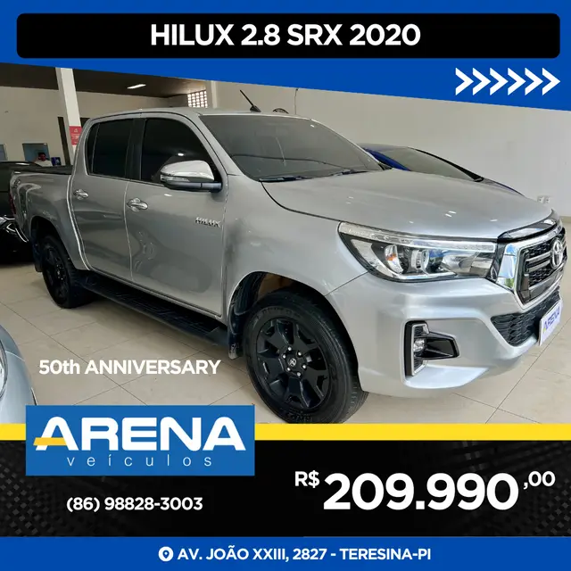 Carro Toyota Hilux Cabine Dupla 2020 Hilux 2.8 TDI SRX CD 4x4 (Aut)