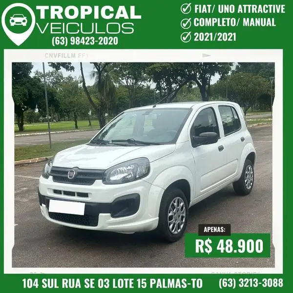 Carro Fiat Uno 2021 Attractive 1.0